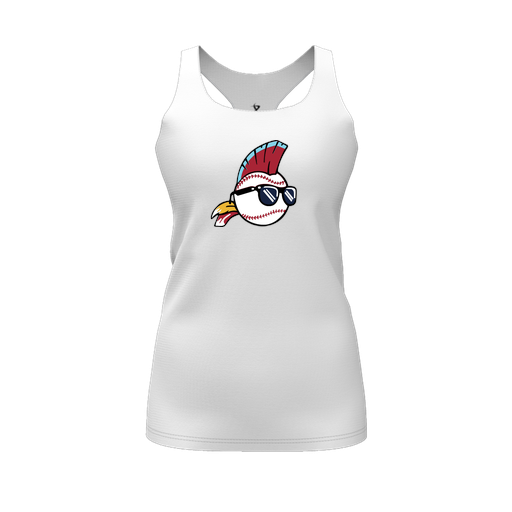 [FT0TRBWH-FYS-LOGO1] Decker Racerback Tank Top (Female Youth S, White, Logo 1)