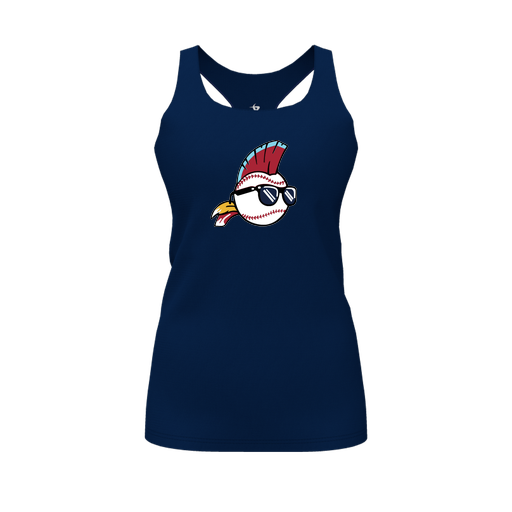 [FT0TRBNV-FYS-LOGO1] Decker Racerback Tank Top (Female Youth S, Navy, Logo 1)
