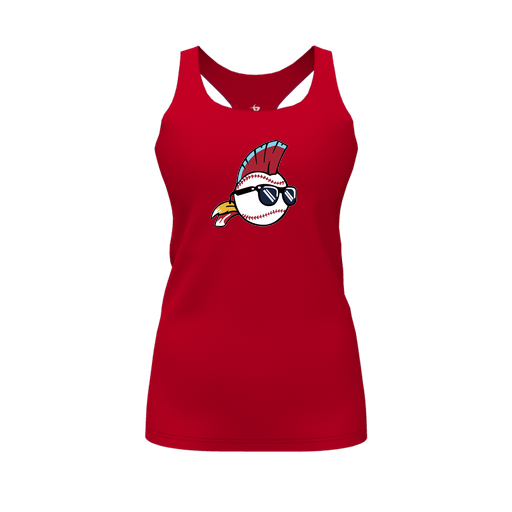 [FT0TRBRD-FYS-LOGO1] Decker Racerback Tank Top (Female Youth S, Red, Logo 1)