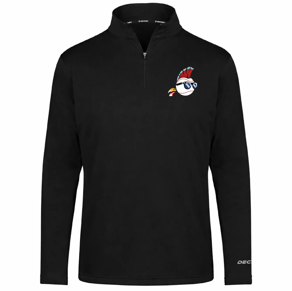 [FOLQFFBK-AXS-LOGO1] Decker Men's FlexFleece 1/4 Zip (Black, Adult XS, Logo 1)