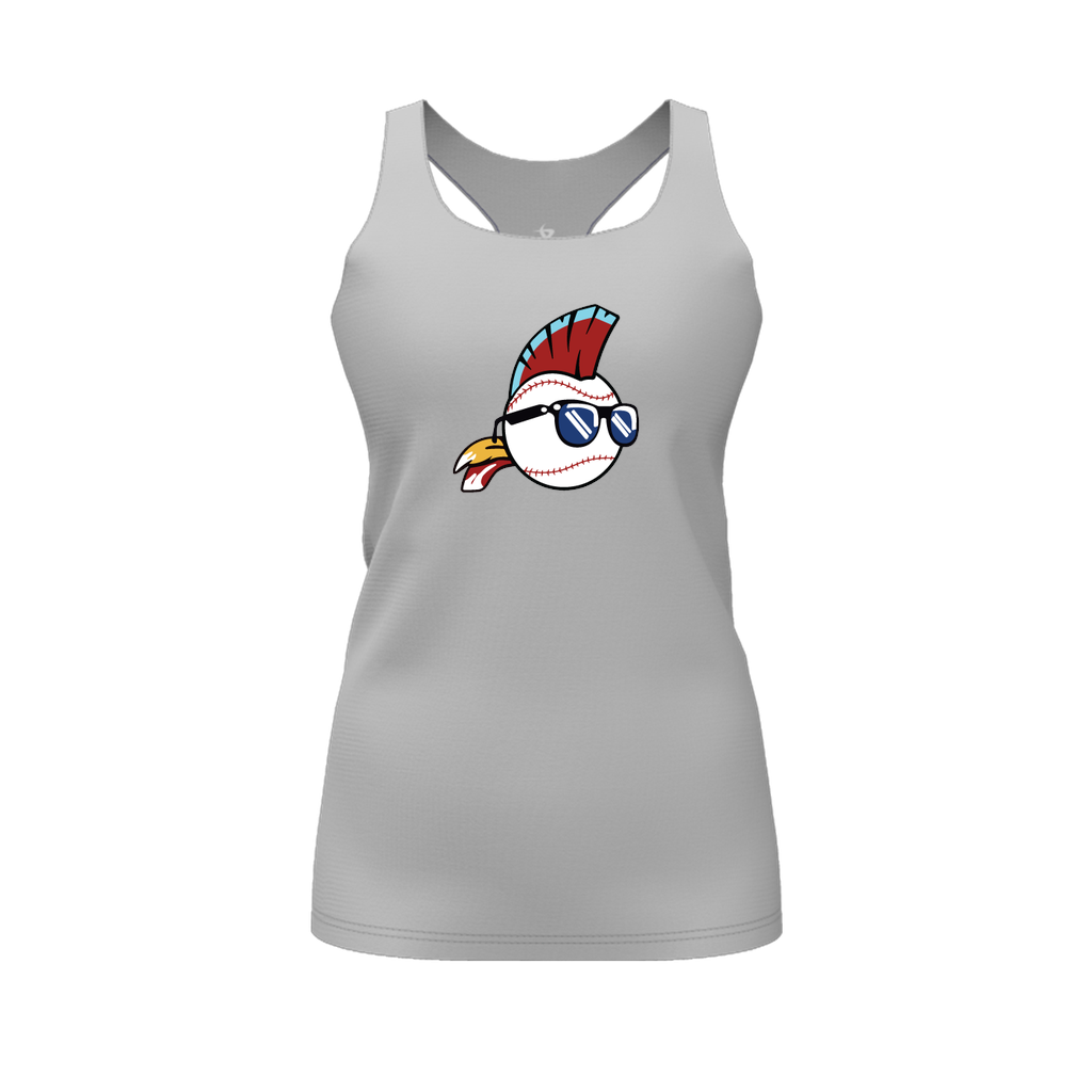 [FT0TRBGY-FYS-LOGO1] Decker Racerback Tank Top (Gray, Female Youth S, Logo 1)