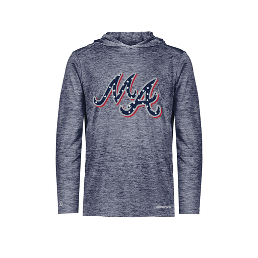 [FOLHCGNV-AS-LOGO2] Decker Men's Charge Hoodie (Adult S, Navy, Logo 2)